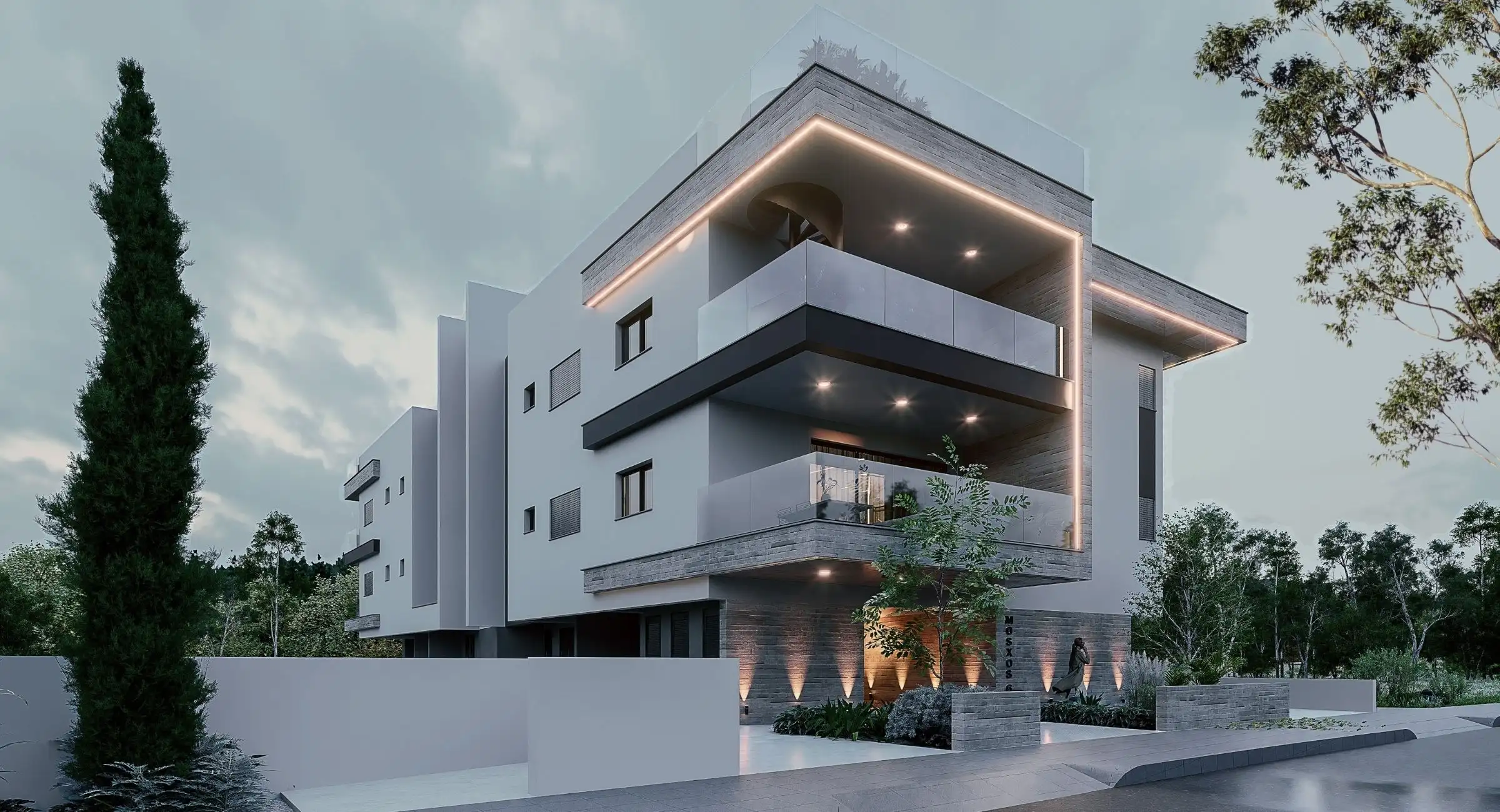 Mosxos - 6.3 Exterior view of the Mosxos 3-4 project by Efthimoudes showcasing modern architectural design